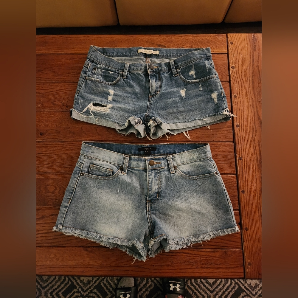 Forever 21 Distressed Denim Shorts 2 Pair